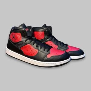 Jordan 1 Mid Bred Black Red Men’s Sneakers - Size 14